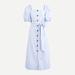 J. Crew Dresses | J. Crew Cottage Button Front Midi Dress In Blue White Stripe | Color: Blue/White | Size: L