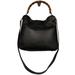 Gucci Bags | Gucci Black Leather Bamboo Handle Crossbody Strap Vintage Handbag Satchel Purse | Color: Black/Brown | Size: 12” X 10” X 4”