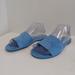 J. Crew Shoes | J Crew Micro Suede Single Strap Sandals Blue Size 8 Women's | Color: Blue | Size: 8