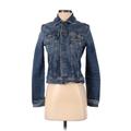 Adriano Goldschmied Denim Jacket: Short Blue Print Jackets & Outerwear - Women's Size Small