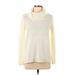 Calvin Klein Turtleneck Sweater: Ivory Color Block Tops - Women's Size Medium