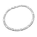 TreasureBay Mens Solid 925 Sterling Silver Chain Bracelet - 5mm Figaro Chain Length 17.5cm, 18.5cm, 19.5cm, 21cm and 22cm (21)