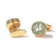 Cufflinks Men's French Shirt Cufflinks Fashion New Green Marbled Round Cuff Links Gold Color Gifts