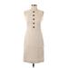 Calvin Klein Casual Dress - Sheath: Tan Tweed Dresses - Women's Size 2