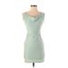 Lovely Day Cocktail Dress - Mini Cowl Neck Sleeveless: Green Dresses - Women's Size Small