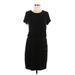 32 Degrees Casual Dress Crew Neck Short sleeves: Black Solid Dresses - Women's Size Medium