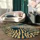 DSHUB Home Area Rug Extra Large Rectangular Rugs Gold green zebra stripes for Living Room Bedroom Kitchen Carpet 80x160CM (31'' x 63'')