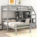 Twin Over Twin Loft Bed With A Stand-alone Bed,Storage Staircase,Desk,Shelves And Drawers,Large Storage Space