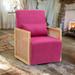 Modern Upholstered Swivel Barrel Chair, Linen Accent Arm Chair 360 Degree Club Chair for Living Room Bedroom, Rose Red