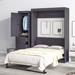 Full Size Clever Design Murphy Bed With Wardrobe And 3 Drawers,Storage Bed,Can Be Folded Into A Cabinet