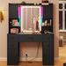 Makeup Vanity Desk with 5 Drawers Smart Mirror Lights Time Display