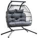 2 Person Indoor Outdoor Hammock Swing Egg Chair with Stand