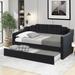 Twin Size Modern Upholstered Daybed With Wheeled Trundle,Curved Back Design,Multi-scene Use