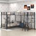 Twin Over Twin L-Shaped Bunk Bed With Twin Size Loft Bed,Desk,Shelves