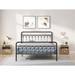 Queen Metal Bed Frame with Vintage Style Headboard & Footboard(Mattress not included)