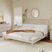 King Stone Gray Classic Solid Wood Grain Platform Bed Frame