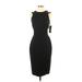 French Connection Casual Dress - Midi High Neck Sleeveless: Black Solid Dresses - New - Women's Size 4