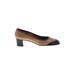 Heels: Slip-on Chunky Heel Classic Brown Print Shoes - Women's Size 10 - Round Toe