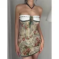 Dourbesty – Mini robe moulante sans bretelles pour femmes épaules dénudées Bandeau Tube dos