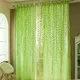Rideaux de fenêtre de chambre drapés 2 panneaux feuilles de saule vertes conception d'impression