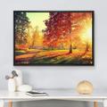 IDEA4WALL Vibrant Color Autumn Scene Fall Forest Maple Trees Natural Landscape Canvas Print Large Wall Art Canvas in Green/Orange | Wayfair