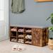 Gracie Oaks 9-Cube Shoe Bench w/ Adjustable Shelves & Removable Padded Cushion Manufactured Wood in Brown | 19.5 H x 43.5 W x 12 D in | Wayfair