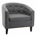 Club Chair - Ebern Designs Timor 28.3" Wide Club Chair Linen in Brown/Gray | 27.5 H x 28.3 W x 24 D in | Wayfair DB1653C6AD7146FFBB3A43C17C2980CF