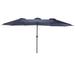 Arlmont & Co. Shamikia 14' 10" x 8' 9" Market Umbrella, Steel in Blue/Navy | 100.39 H x 178.35 W x 105.12 D in | Wayfair