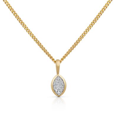 Kette mit Anhänger OROLINO "Gold 585 mit 6 natürlichen Brillanten zus. 0,03ct.", gelb, Halsketten, Damen, 42/45cm, 0,03 