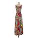 New Directions Casual Dress - Maxi: Brown Baroque Print Dresses - Women's Size Small
