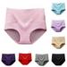 5 Pack Women High Waist Tummy Control Cotton Briefs Jacquard Full Coverage Belly Panties Menstrual Period Briefs