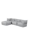 Ensemble 4 poufs modulaires d'intérieur et d'extérieur gris