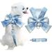 Dog Harness for Small Dogs with Bow Small Harness for Dogs with D-Ring Soft Mesh Adjustable Harness Set Puppy Pet Harness and Leash for Small Dogs Cats (Blue-XS)