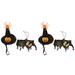 2 Sets Necklace Cat Costume Accessory Halloween Hat and Scarf Adorable Pet Collar Skeleton Adjustable Polyester