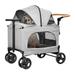 DWVO Dog Stroller for Large Dogs - Foldable Pet Stroller for Large Dog or Multiple Dogs/Cats with Breathable Mesh 4 Wheels Big Dog Stroller with Adjustable Handle Dog Wagon for Extra Large Dogs