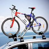 Zibomm Universal Roof Mount Bike Rack Fork Mount Bike Carrier for Roof Racks with Foldable Secure Ratcheting Arm & Safe Locking Aluminum Car Rooftop Carrier 1 Bike Capacity Up to 38.5 lbs