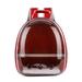 Portable Pet Carry Bag Breathable Backpack Adorbale Travel Space Capsule Parrot Inner Wooden Bar Knapsack for Pet Outdoor Use (Red)