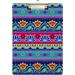 Wellsay Ethnic Indian Floral Lotus Flower Clipboards for Kids Student Women Men Letter Size Plastic Low Profile Clip Silver Clip 9 x 12.5 in