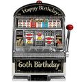 Sheet - Las Vegas Happy 60Th Birthday Slot Machine - Edible Cake/Cupcake Party Topper - D22767