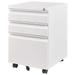 3 Drawer Mobile File Cabinet with Lock Metal Filing Cabinets for Home Office Organizer Letters/Legal/A4 Fully Assembled White