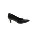 Clarks Heels: Pumps Kitten Heel Minimalist Black Print Shoes - Women's Size 8 1/2 - Pointed Toe
