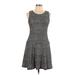 Aqua Casual Dress - A-Line Scoop Neck Sleeveless: Black Leopard Print Dresses - Women's Size Large