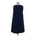 Lauren by Ralph Lauren Casual Dress - A-Line Keyhole Sleeveless: Blue Print Dresses - Women's Size 12