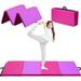 Sunoutife Gymnastics Mat 2â€� Thick Folding Kids Gymnastics Tumbling Training Mat With Carrying Handles For Home Gym Exercise & Play