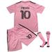 PhiFA Soccer Jerseys for Mens & Womens Number #10 MESSI Printed Jersey Soccer Youth Practice Outfits Football Training Uniforms Pink Home L