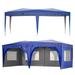 10 x20 Outdoor Pop Up Canopy with 6 Removable Sidewalls + Carry Bag + 6 Pcs Weight Bag Portable Party Folding Tent Set