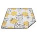 Pattern with Bees Picnic Blanket Waterproof Beach Blankets Sandproof Large Mat with Storage Bag Camping Grass Travel Hiking Park 78 x78