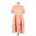 Old Navy Casual Dress - A-Line Crew Neck Short sleeves: Orange Solid Dresses - Women's Size Medium