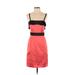 BCBG Paris Cocktail Dress - Party Square Sleeveless: Red Print Dresses - Women's Size 2