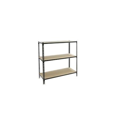 SimonRack Maderclick schraubenloses Metallregal 3 Böden. Farbe ANTHRAZIT/HOLZ 900x1200x500 mm Image
